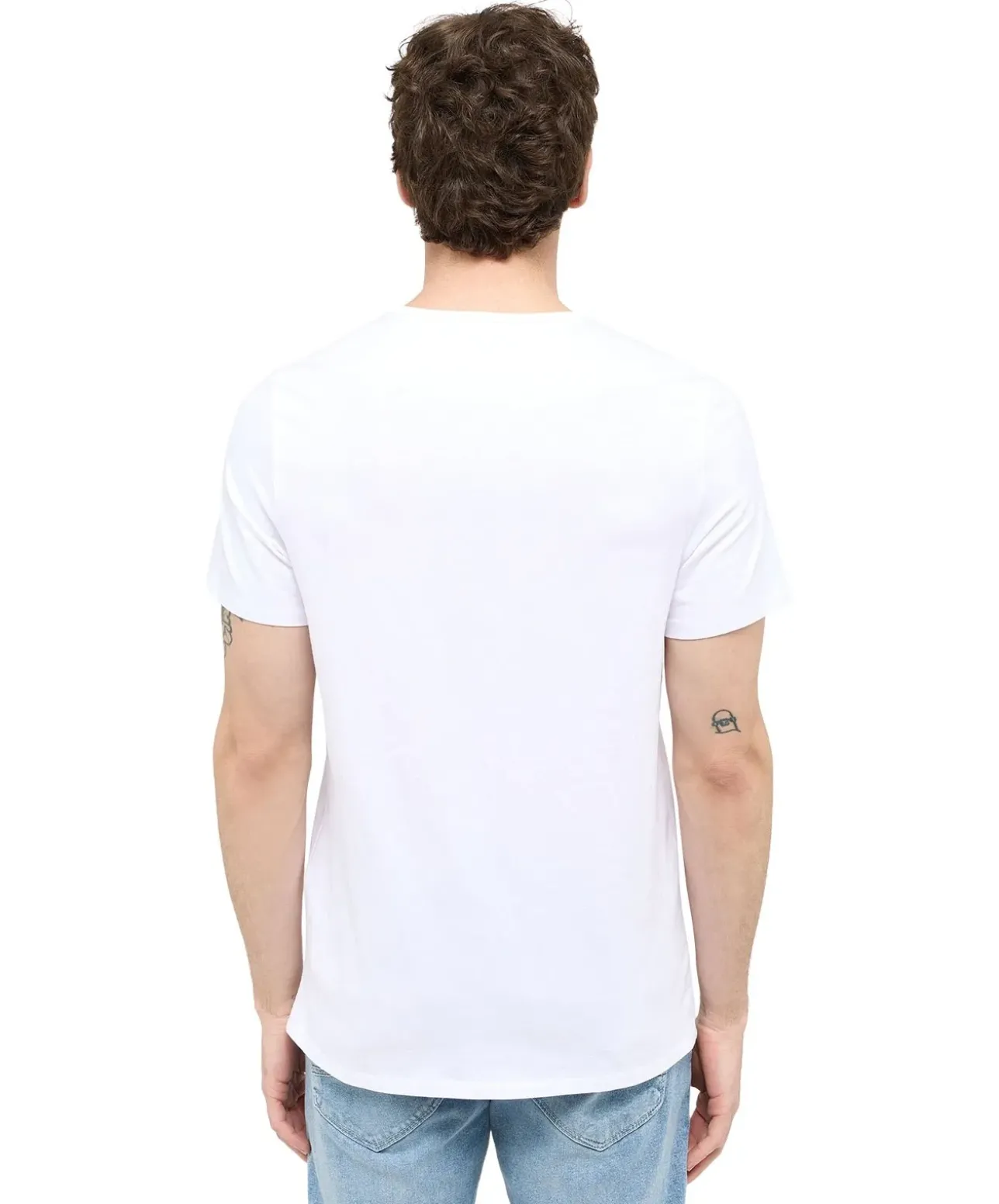 Mustang T-Shirt Amado 2-Pack mit V-Neck in Weiß