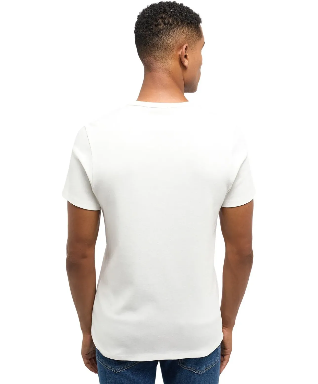 Mustang T-Shirt aus Baumwolle Allen C Basic in Weiß