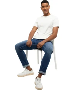 Mustang T-Shirt aus Baumwolle Allen C Basic in Weiß