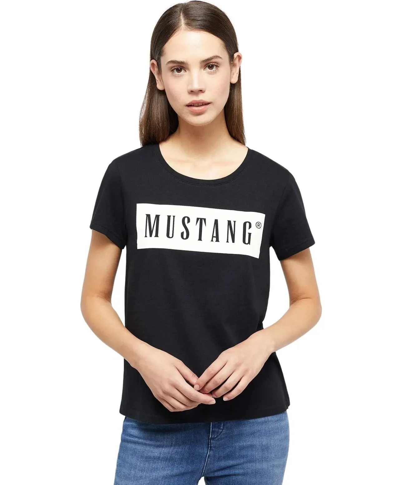 Mustang T-Shirt mit Logo Alma in Schwarz