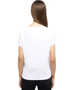 Mustang T-Shirt mit Logo Alma in Weiß