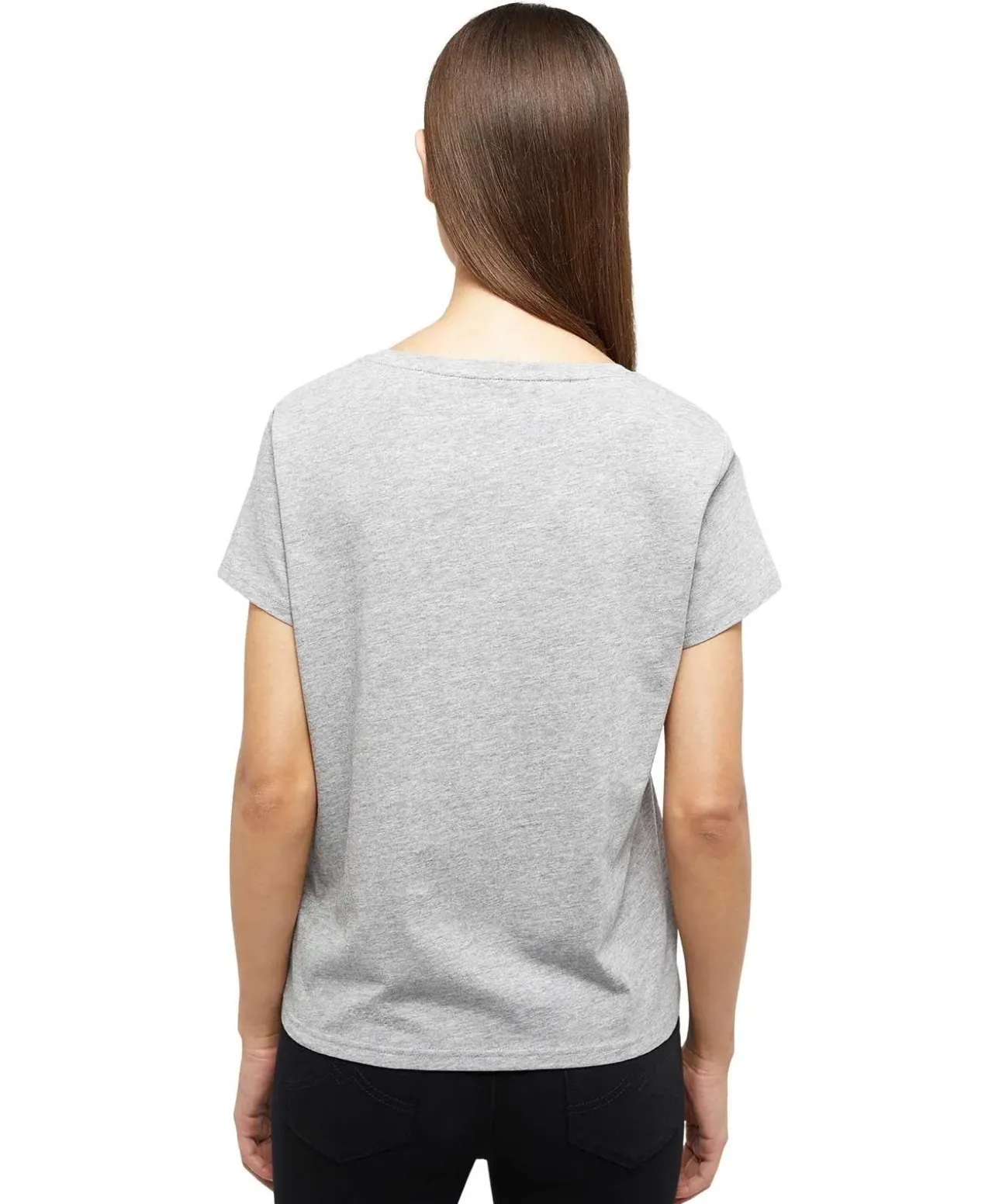 Mustang T-Shirt mit Printlogo Alma in Grau Melange
