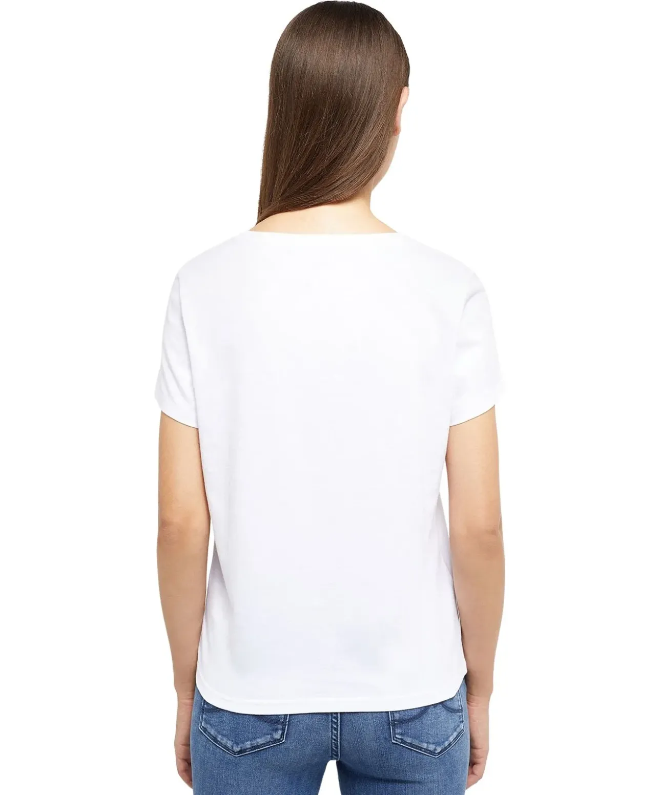 Mustang T-Shirt mit Printlogo Alma in Weiß
