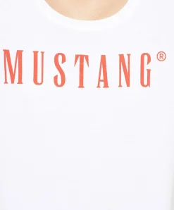 Mustang T-Shirt mit Printlogo Alma in Weiß