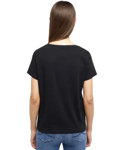 Mustang T-Shirt mit Printlogo Alma in Schwarz