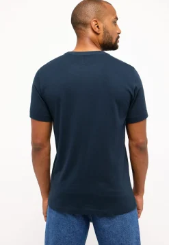 Mustang T-Shirt Print Austin in blauem Carbon