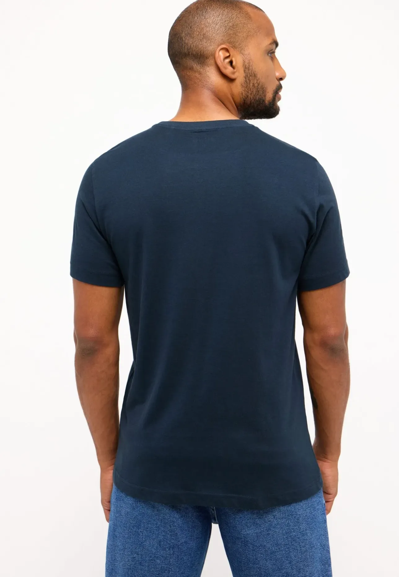 Mustang T-Shirt Print Austin in blauem Carbon