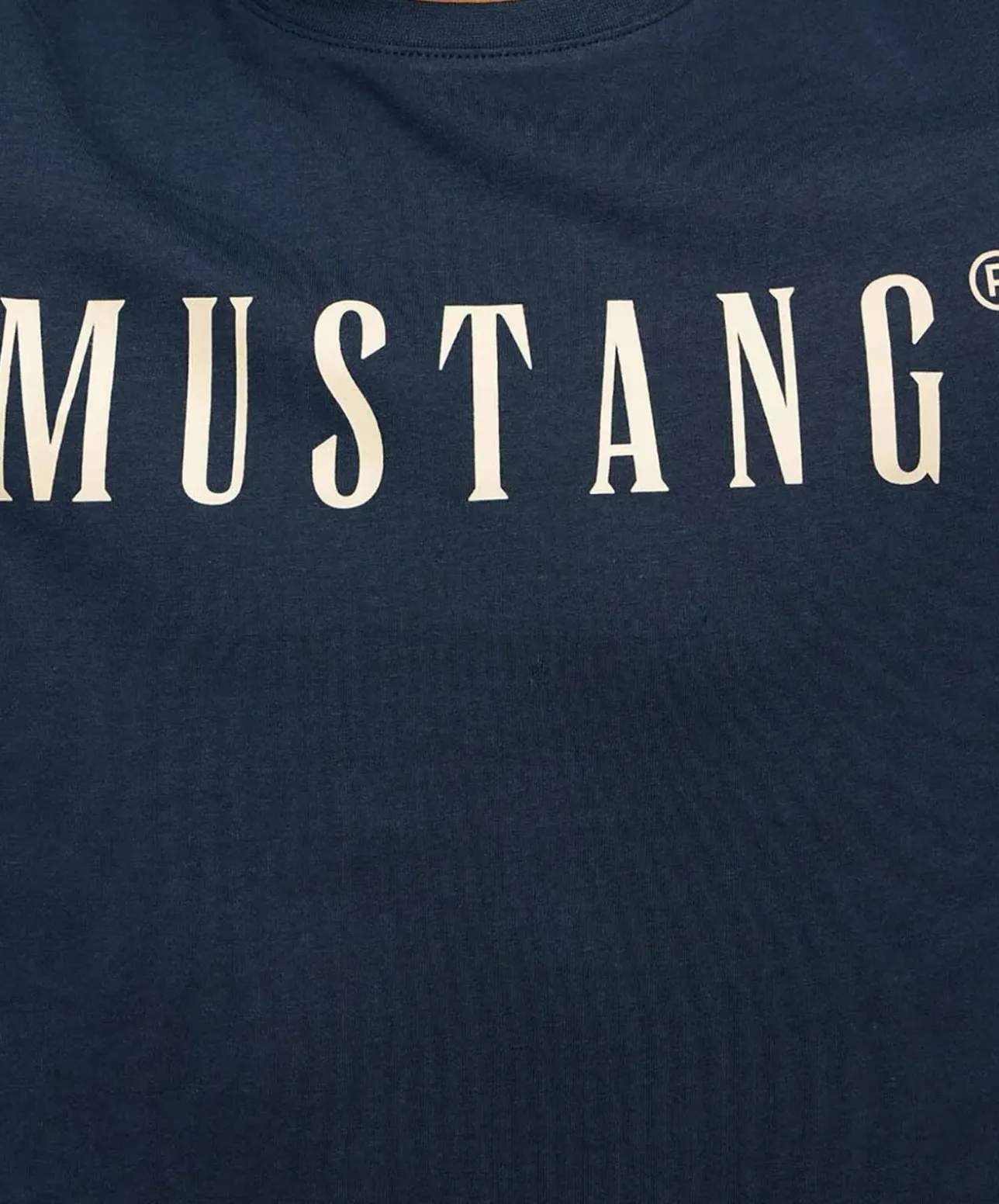 Mustang T-Shirt Print Austin in blauem Carbon