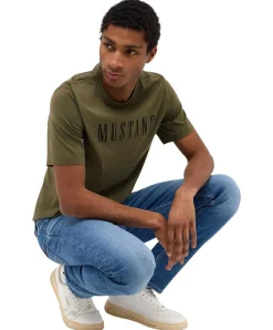 Mustang T-Shirt Print Austin in grün Sea Turtle