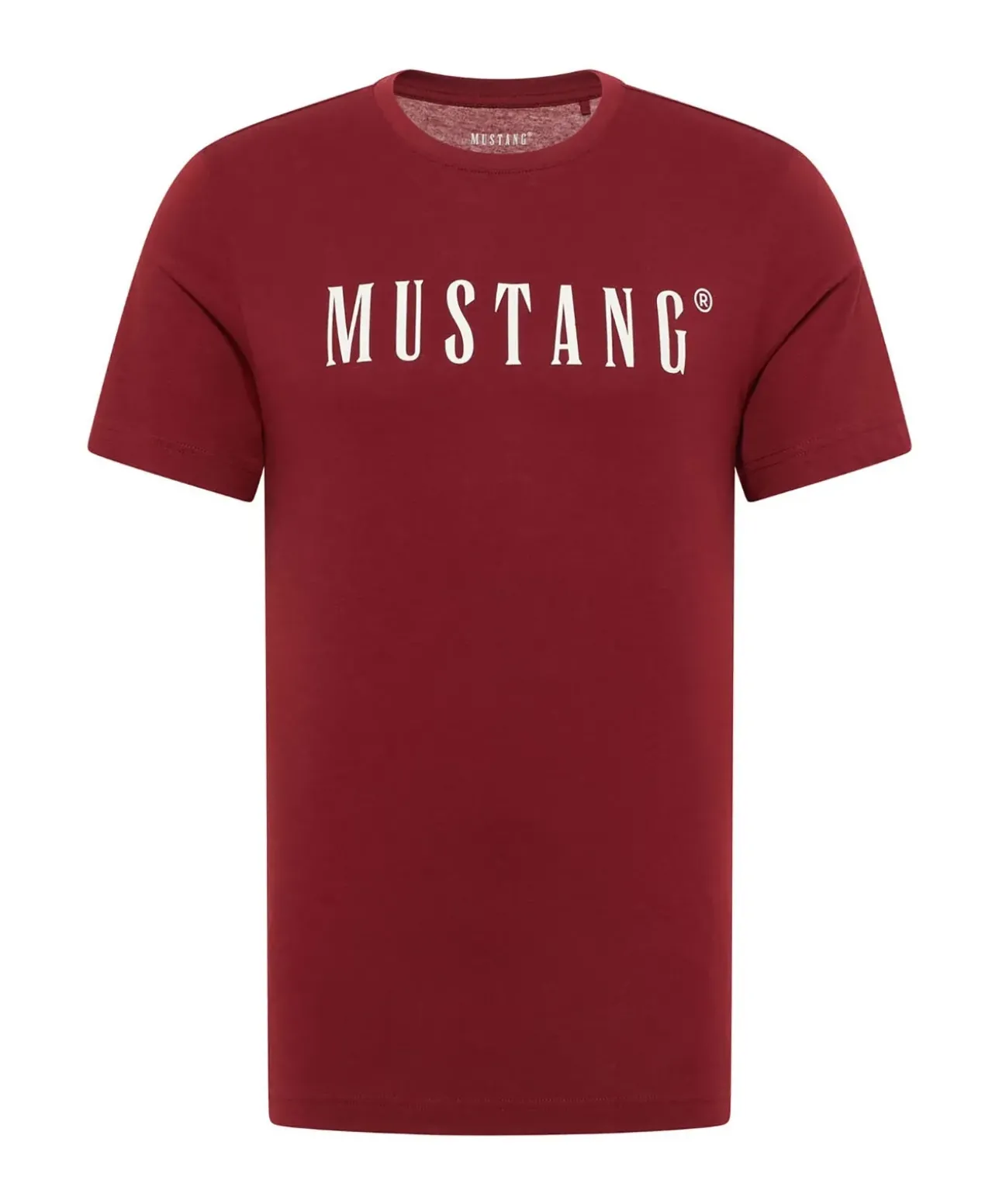 Mustang T-Shirt Print Austin in roter Syrah Färbung