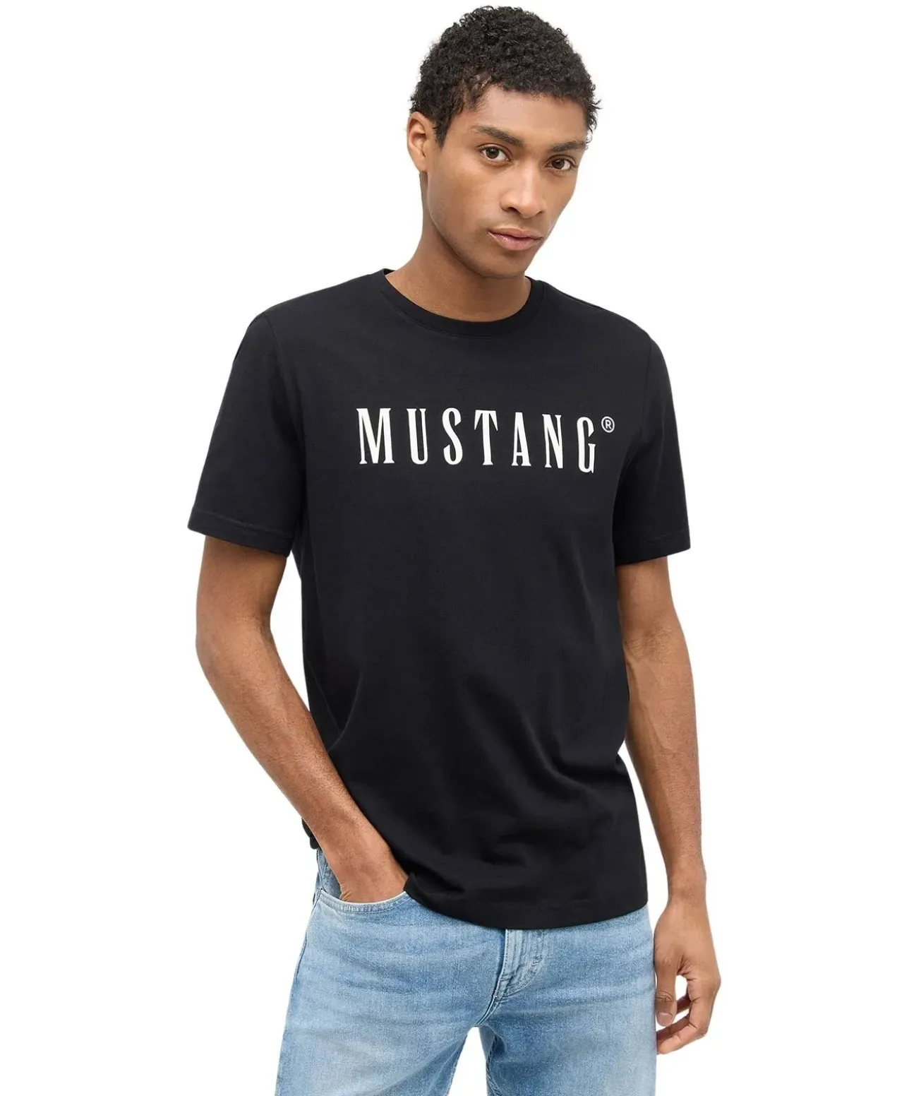 Mustang T-Shirt Print Austin in Schwarz