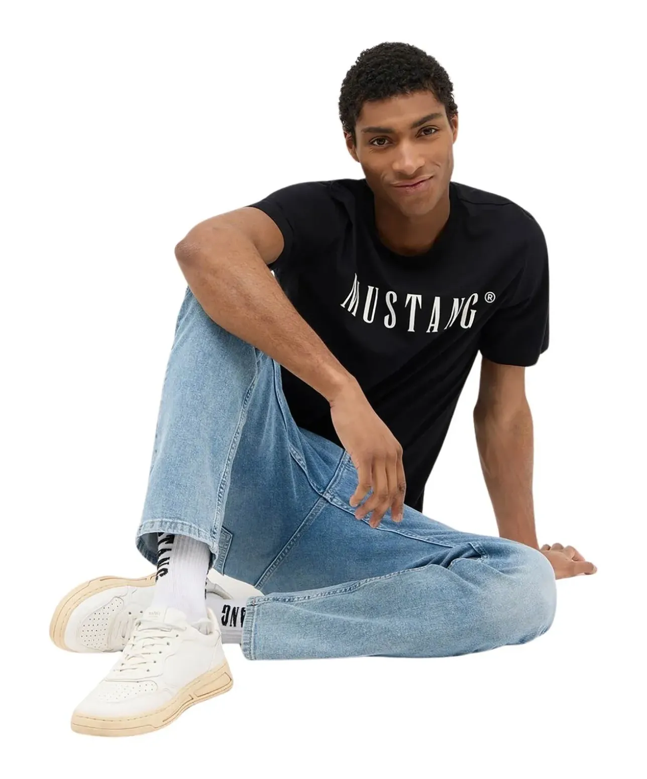 Mustang T-Shirt Print Austin in Schwarz