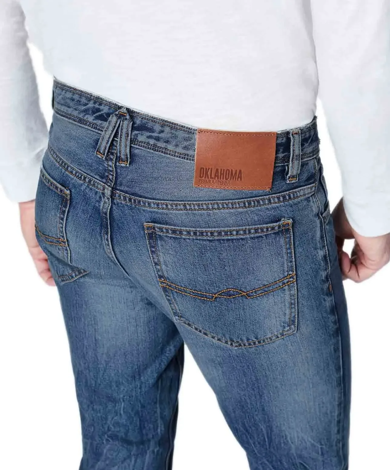 Oklahoma Herren-Jeans Straight Leg Tom in Vintage Blue