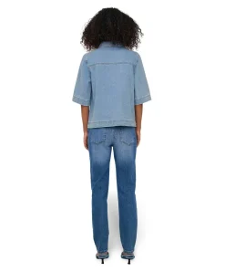 Only Jeansbluse Belle in hellblau mit Brusttaschen