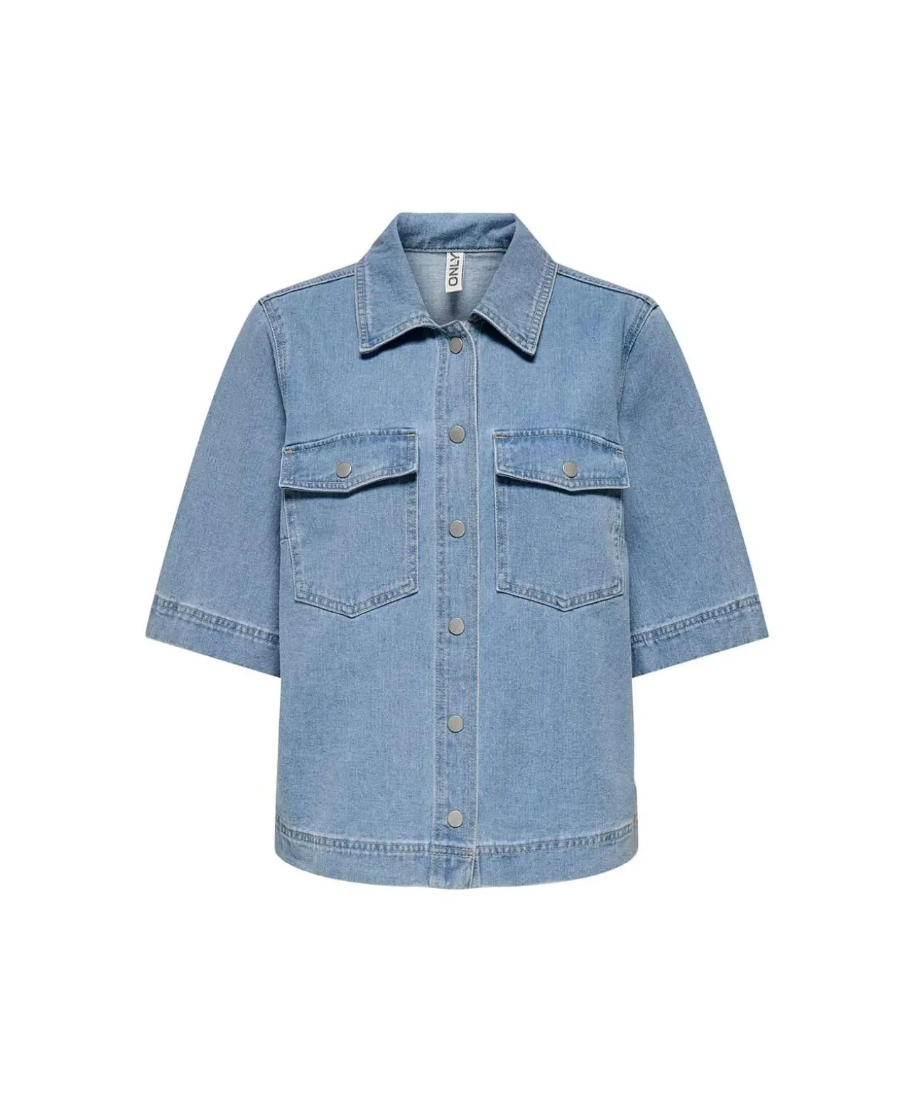 Only Jeansbluse Belle in hellblau mit Brusttaschen