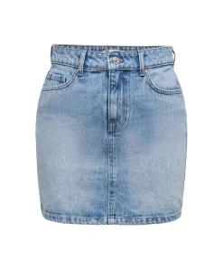 ONLY Jeans-Minirock Stella in Blau mit heller Waschung