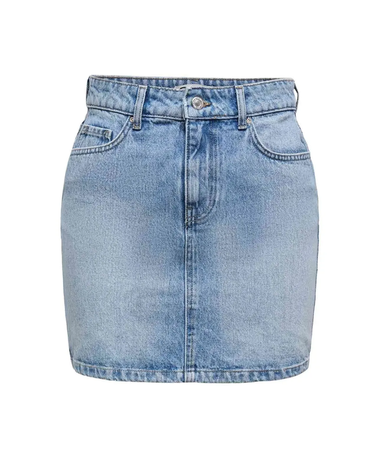 ONLY Jeans-Minirock Stella in Blau mit heller Waschung