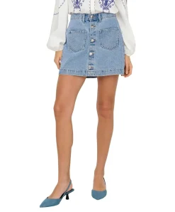 ONLY Jeansrock Amazing in Stone-Waschung mit Knopfleiste