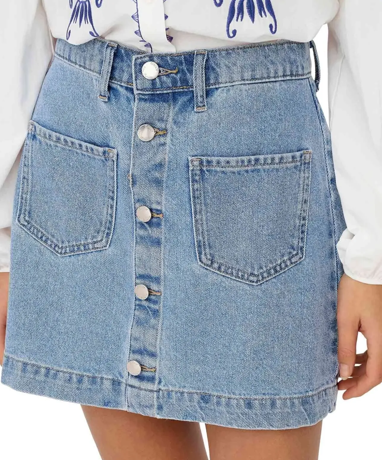ONLY Jeansrock Amazing in Stone-Waschung mit Knopfleiste