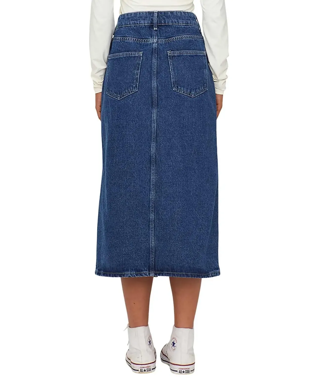 ONLY Jeansrock Bianca in Mittelblau mit Schlitz