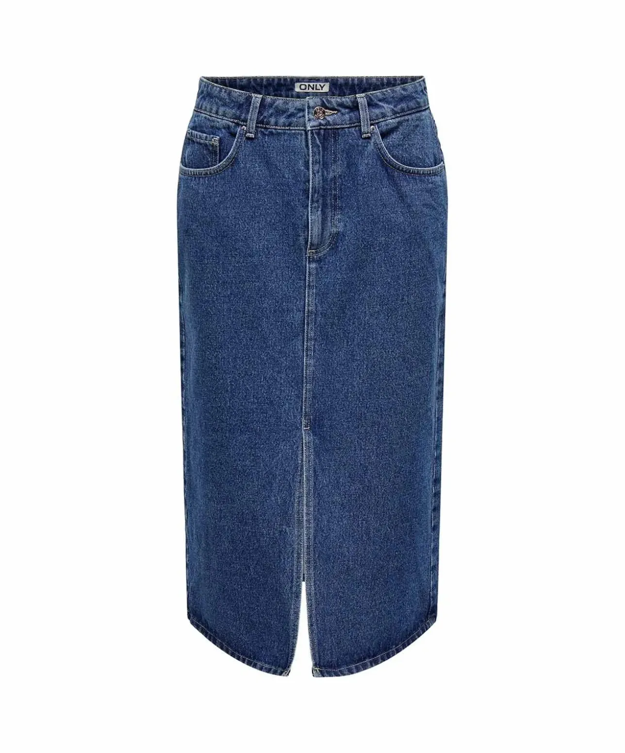ONLY Jeansrock Bianca in Mittelblau mit Schlitz