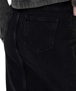 ONLY Jeansrock Bianca in Schwarz mit Schlitz vorne