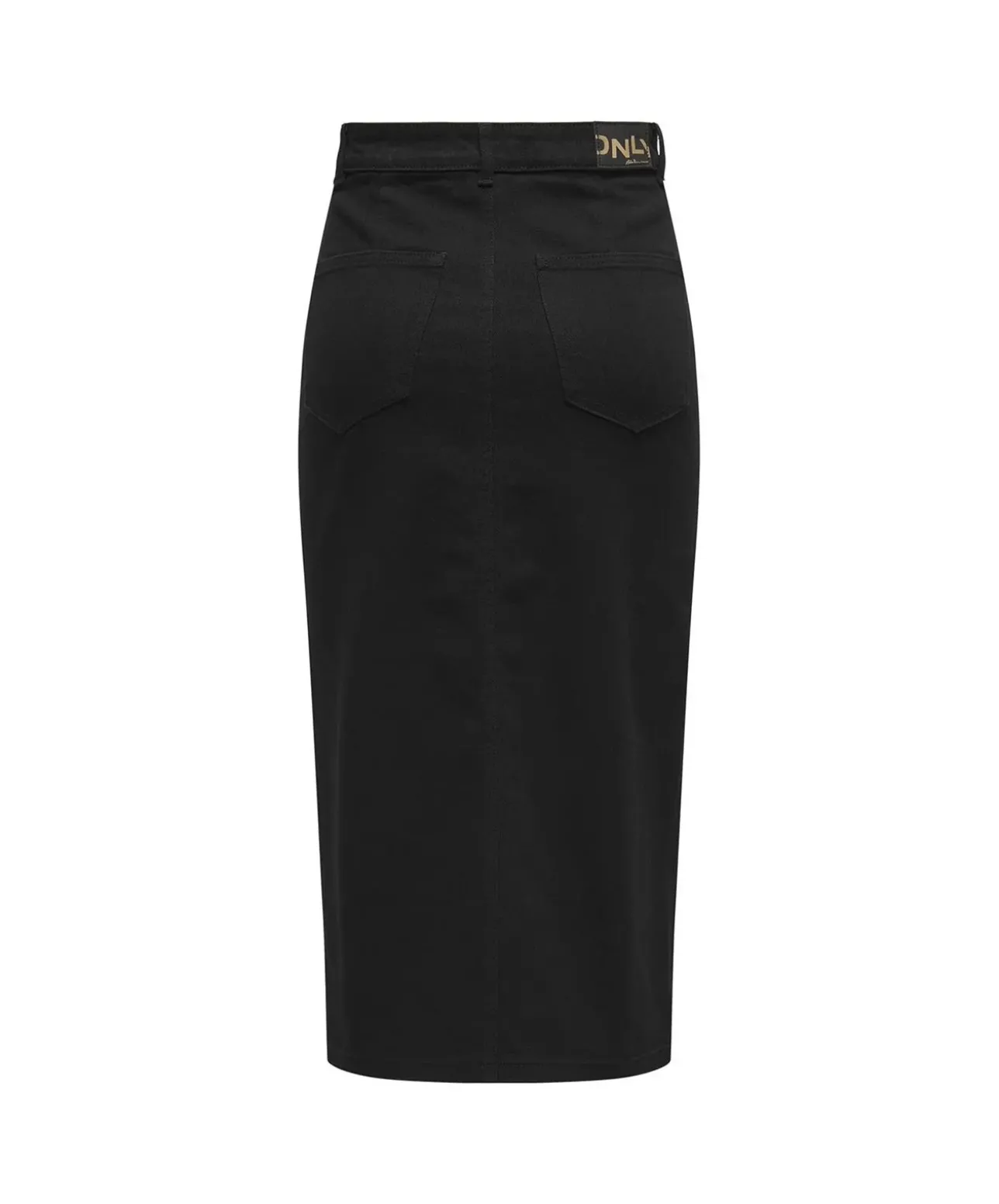 ONLY Jeansrock Siri in Schwarz mit Midi-Länge