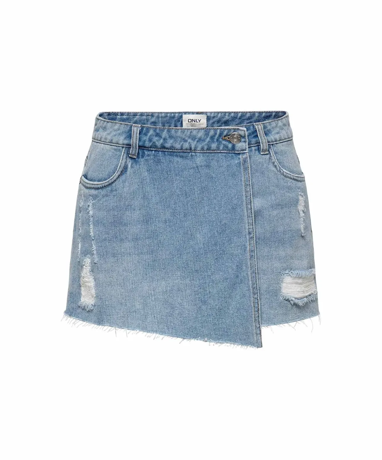 ONLY Jeansrock Texas in Mittelblau mit Abnutzungsdetails