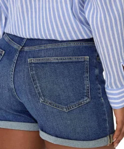 ONLY Jeansshorts Josephine in mittelblau im Bermuda-Stil