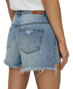 ONLY Jeansshorts Placy in Hellblau mit Rissen