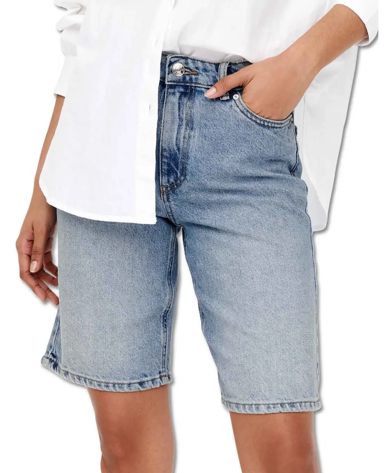ONLY Jeansshorts Sonny mit hoher Taille in Hellblau