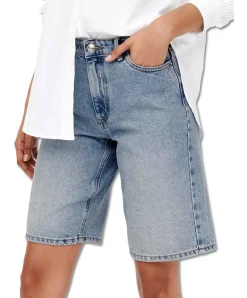 ONLY Jeansshorts Sonny mit hoher Taille in Hellblau