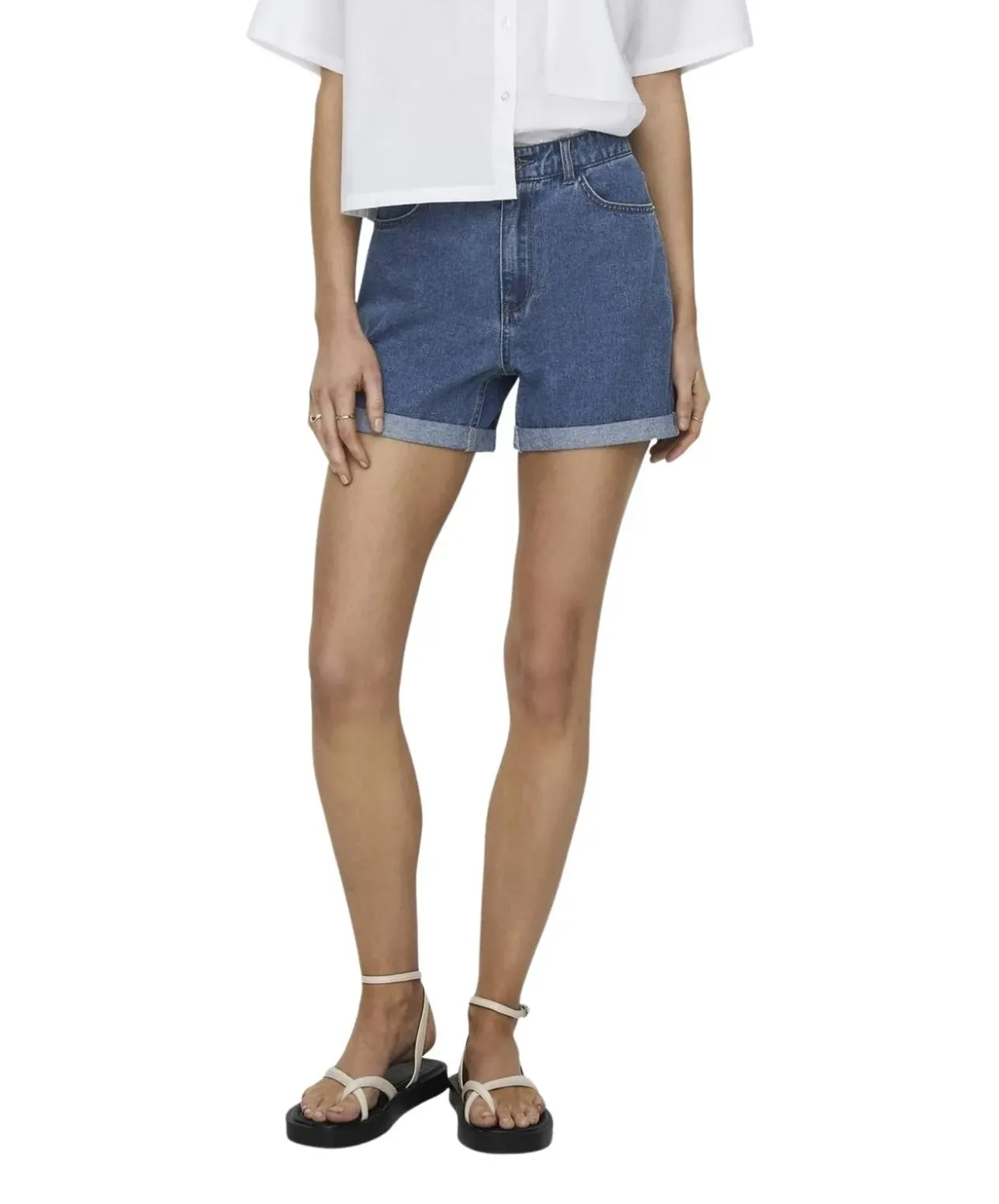 ONLY Jeansshorts Vega in Blau mit hohem Bund