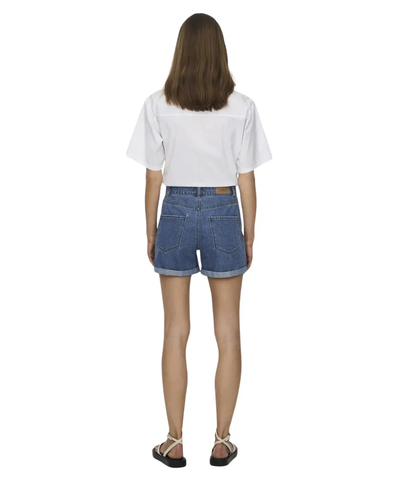 ONLY Jeansshorts Vega in Blau mit hohem Bund