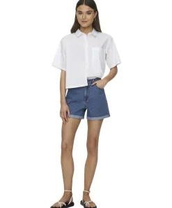 ONLY Jeansshorts Vega in Blau mit hohem Bund