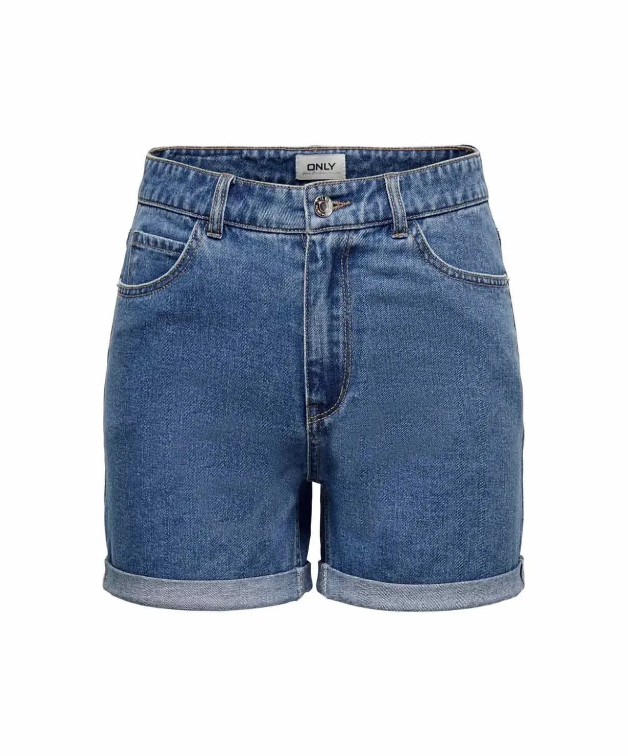 ONLY Jeansshorts Vega in Blau mit hohem Bund