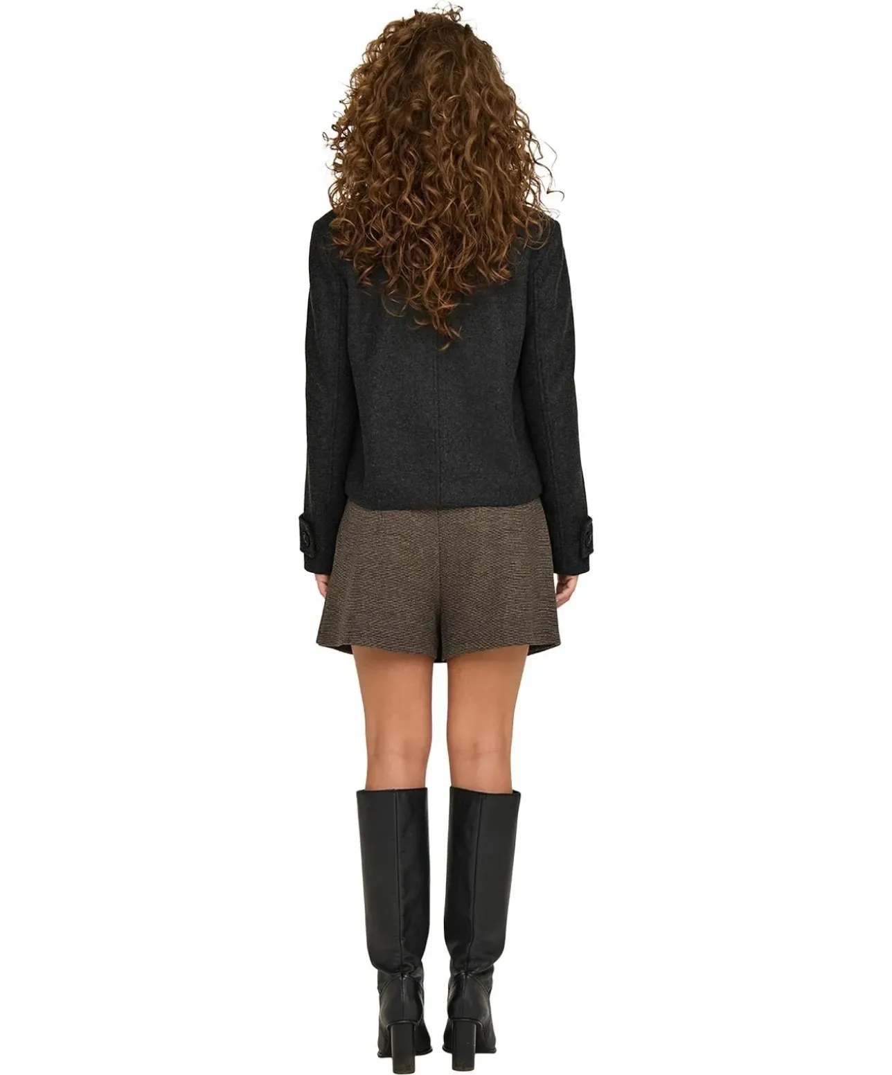 ONLY Kurzjacke Freja mit Revers in Dunkelgrau