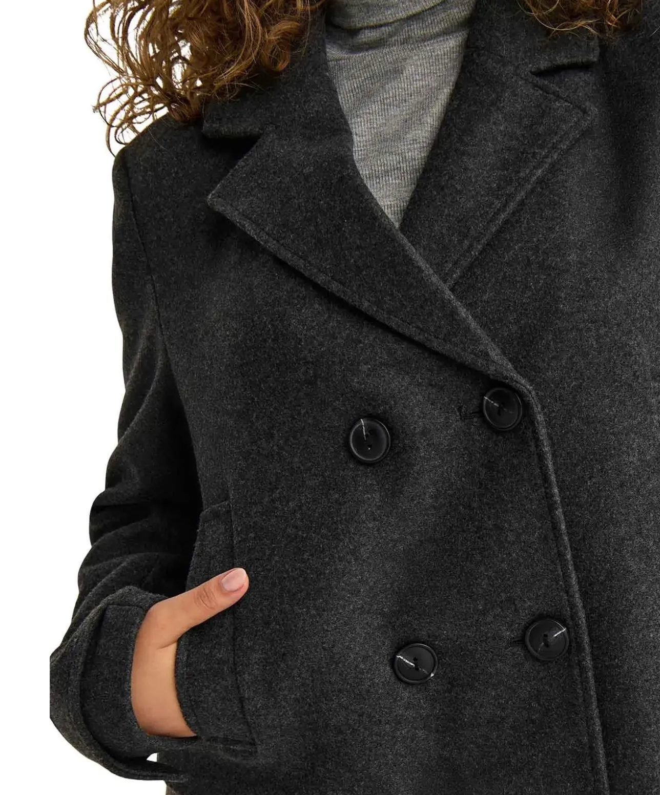 ONLY Kurzjacke Freja mit Revers in Dunkelgrau