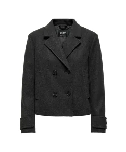ONLY Kurzjacke Freja mit Revers in Dunkelgrau