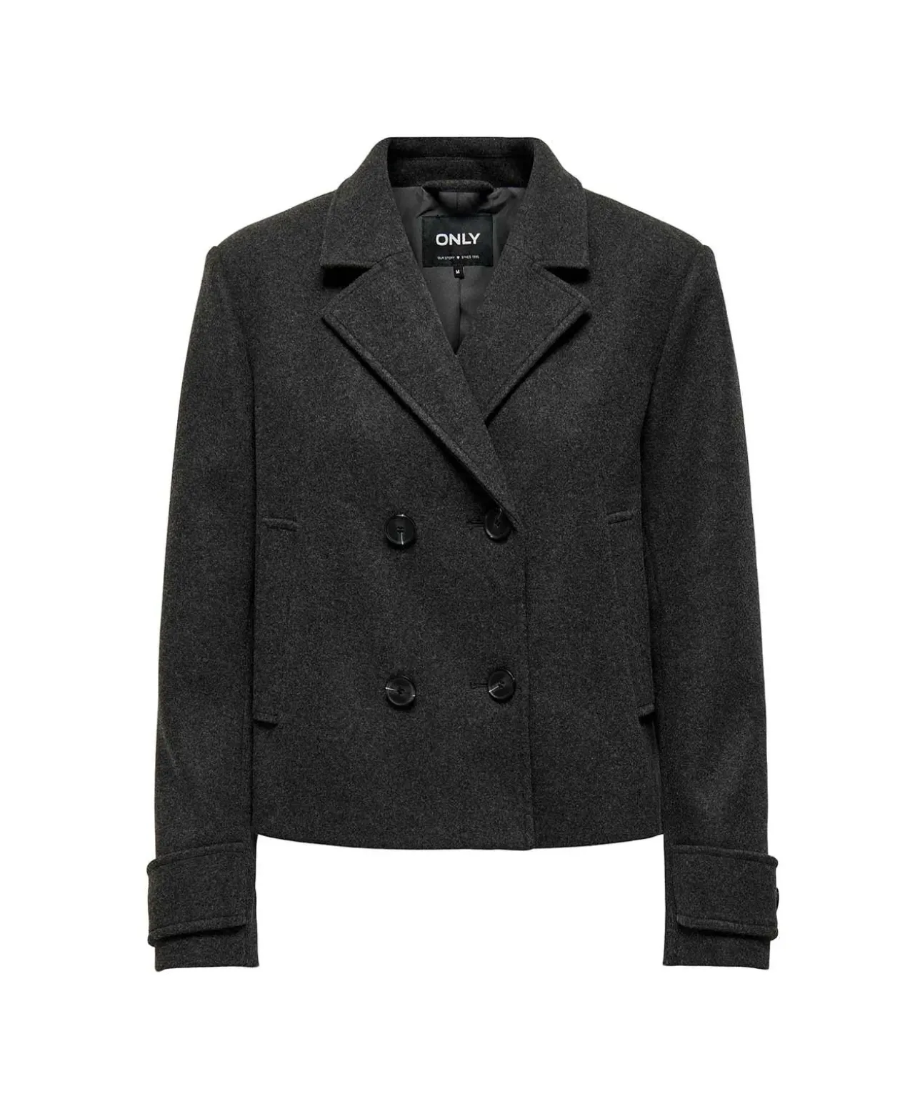 ONLY Kurzjacke Freja mit Revers in Dunkelgrau