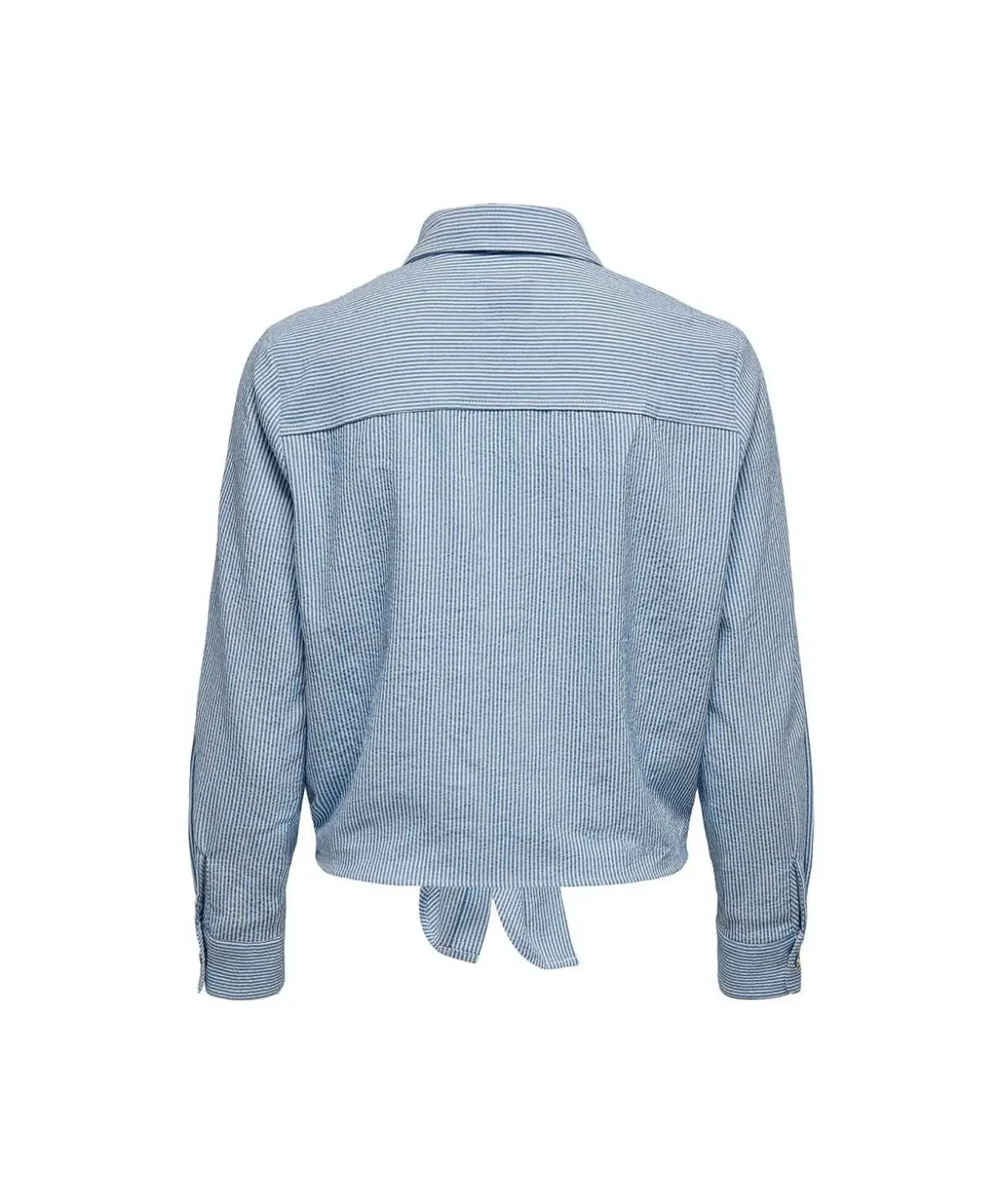 ONLY Lecey Bluse mit Hemdkragen in Hellblau und Brusttasche