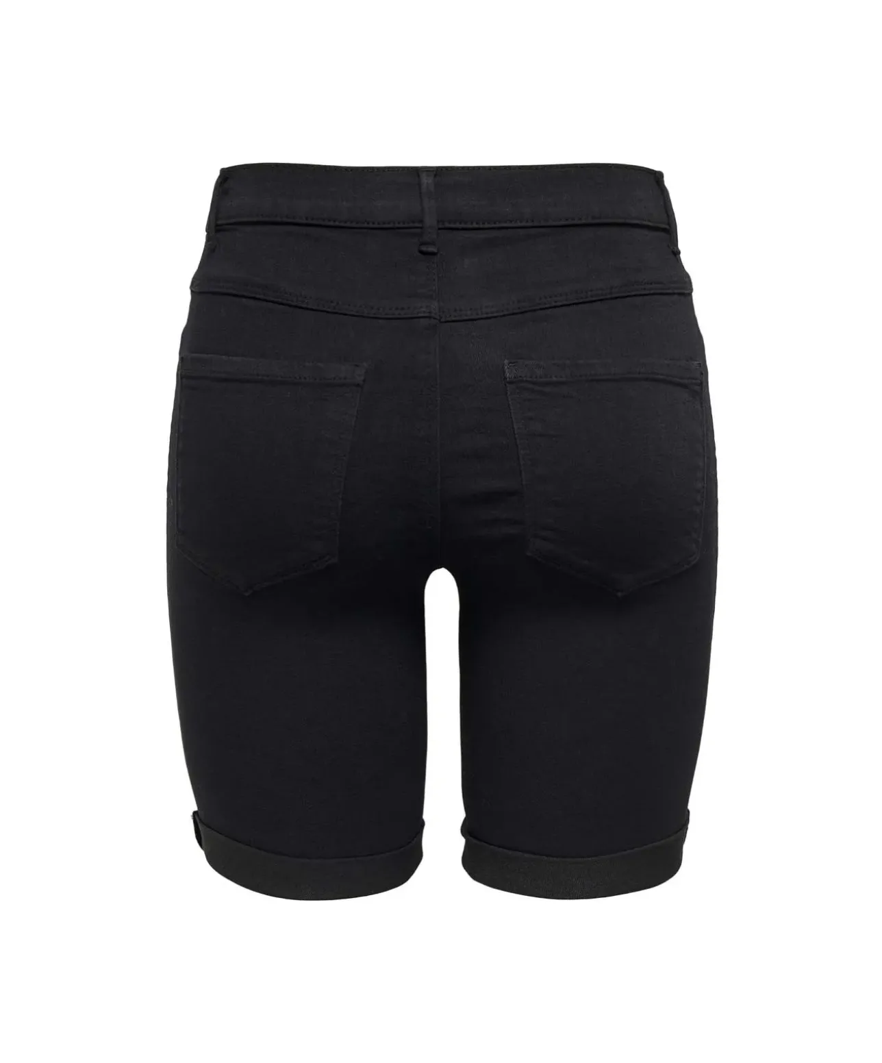 ONLY Rain Jeansshorts lang in Schwarz mit Stretch