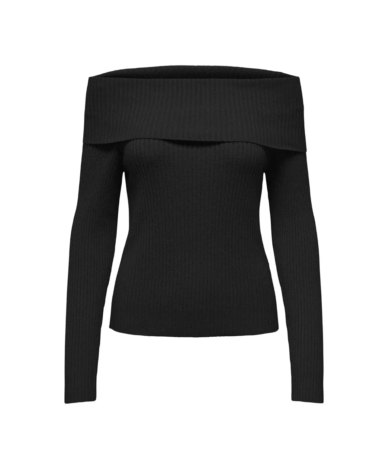 ONLY Schulterfrei Strickpullover Katia in Schwarz