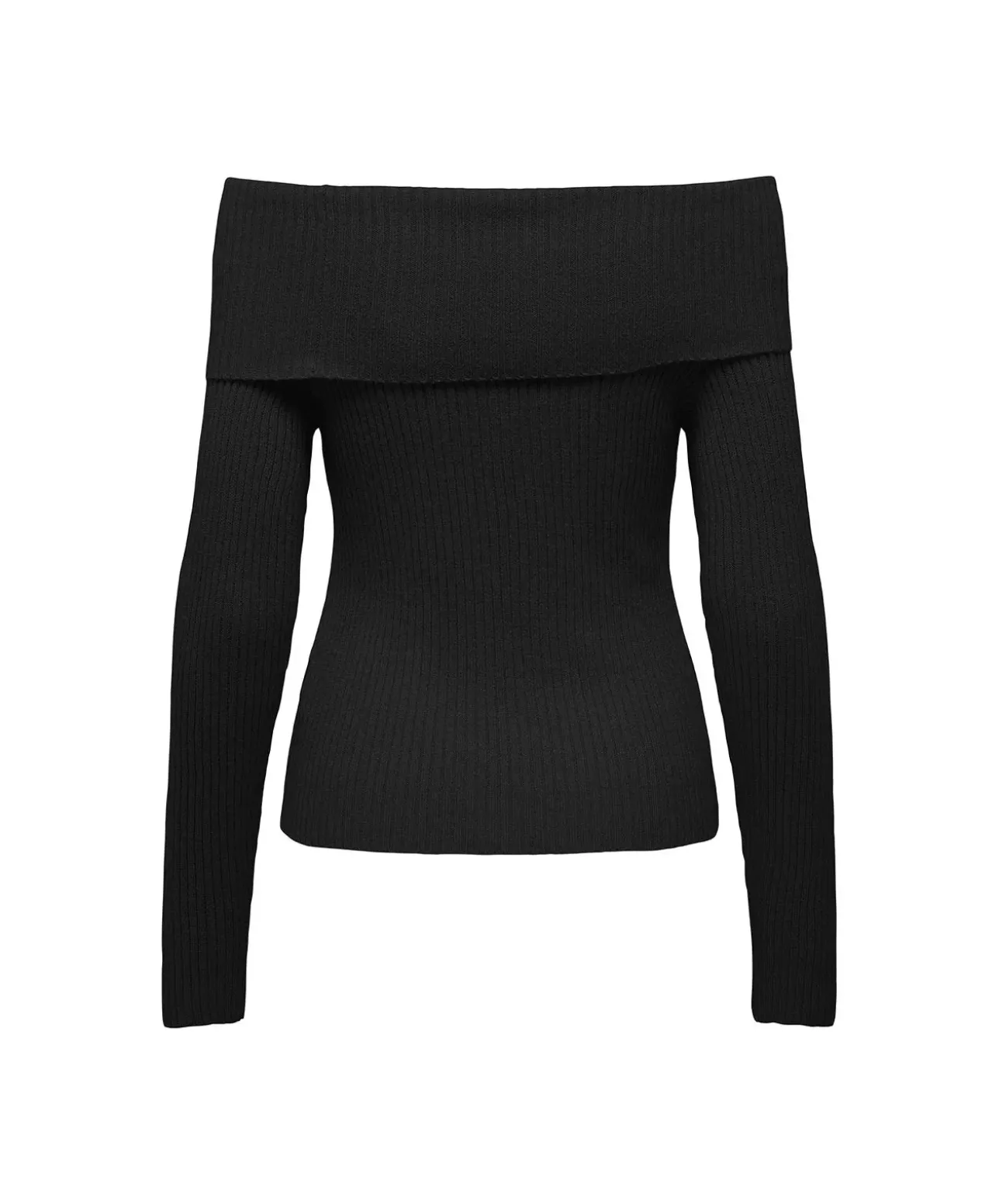 ONLY Schulterfrei Strickpullover Katia in Schwarz