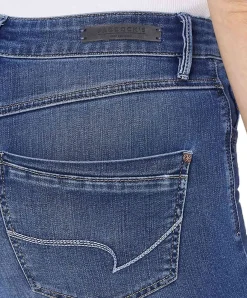 Paddock’s Jeans Slim Fit Pat mit High Rise in Mittelblau