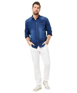 Paddocks Jeanshemd in Indigoblau mit Western-Look