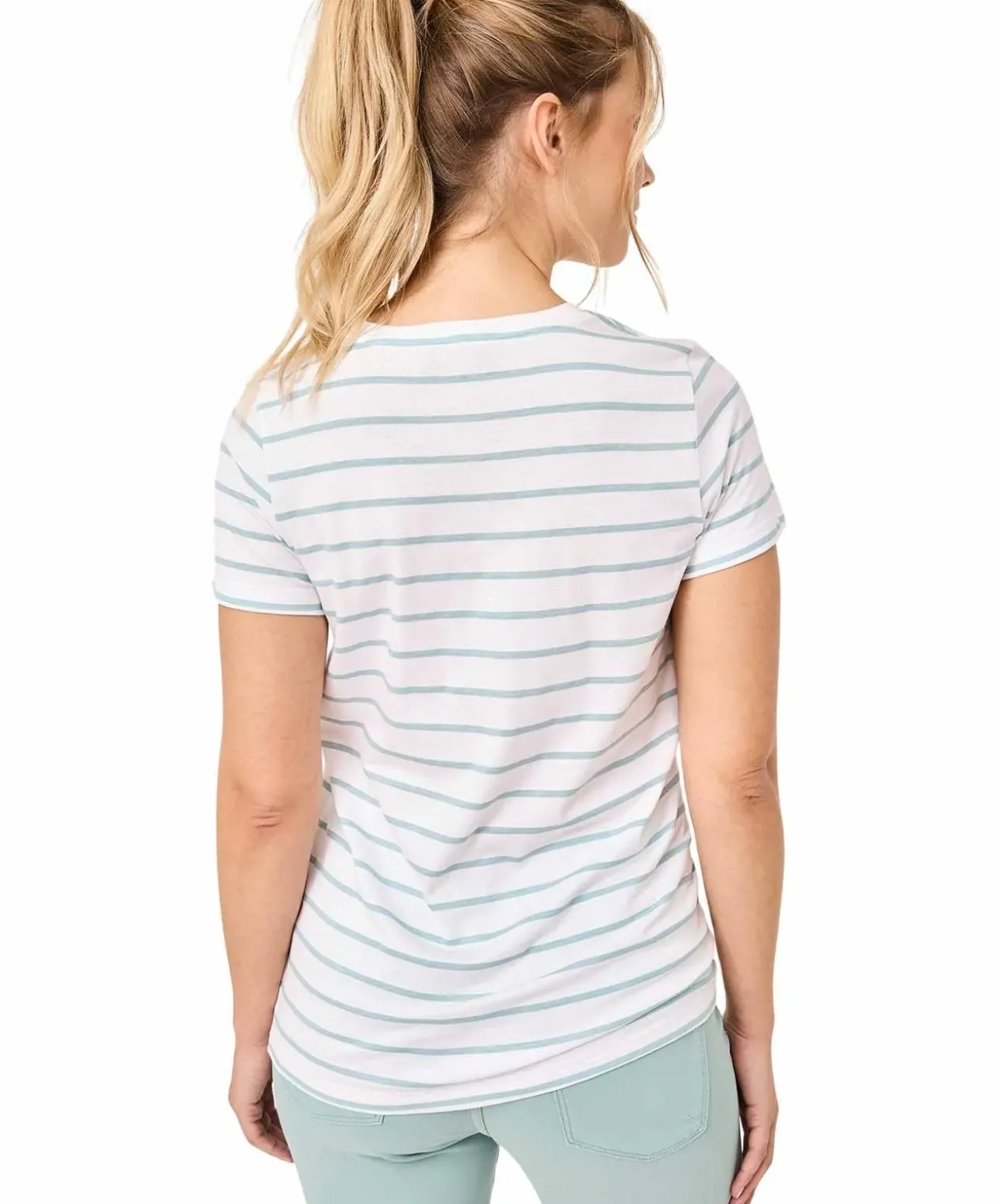 Paddocks T-Shirt gestreift mit Rundhals in Powder Green