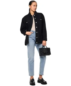 Pieces Bella knöchellange Jeans in Stonewash mit hohem Bund