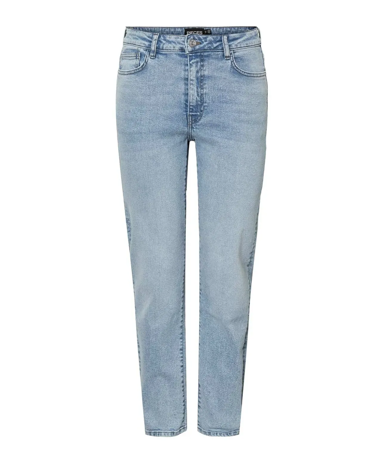 Pieces Bella knöchellange Jeans in Stonewash mit hohem Bund