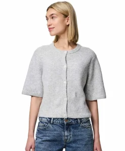 Pieces Cardigan Silly mit Rundhals in Grau